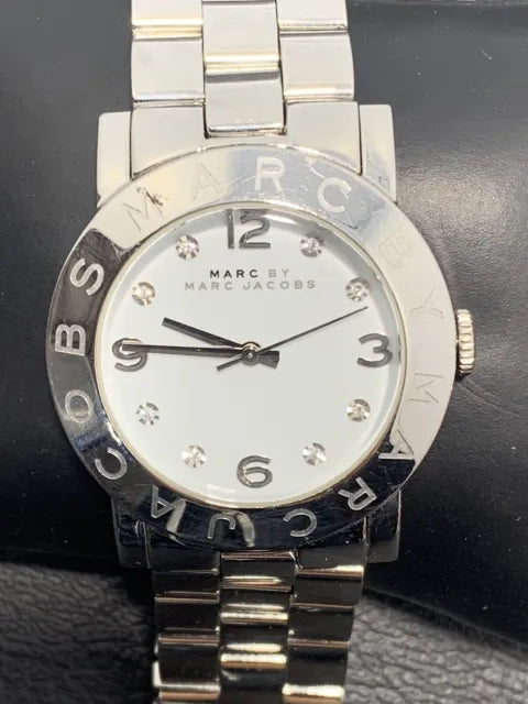 Marc Jacobs Amy White Dial Silver Steel Strap Women Watch - MBM8611