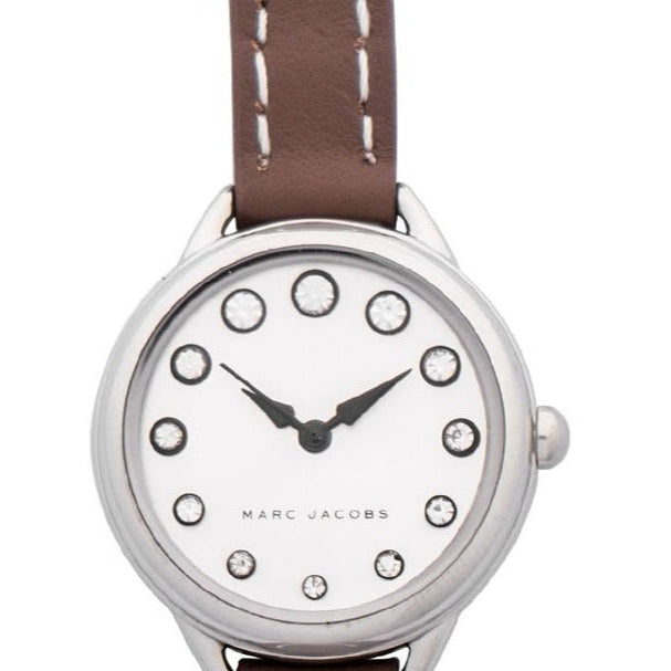 Marc Jacobs Betty White Dial Brown Leather Strap Women Watch - MJ1480