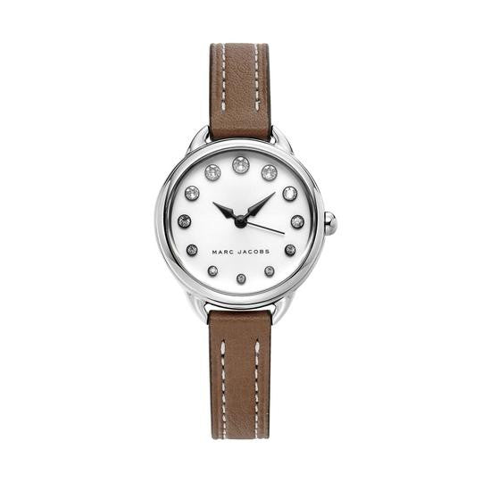 Marc Jacobs Betty White Dial Brown Leather Strap Women Watch - MJ1480