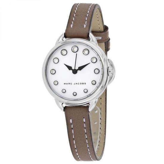 Marc Jacobs Betty White Dial Brown Leather Strap Women Watch - MJ1480