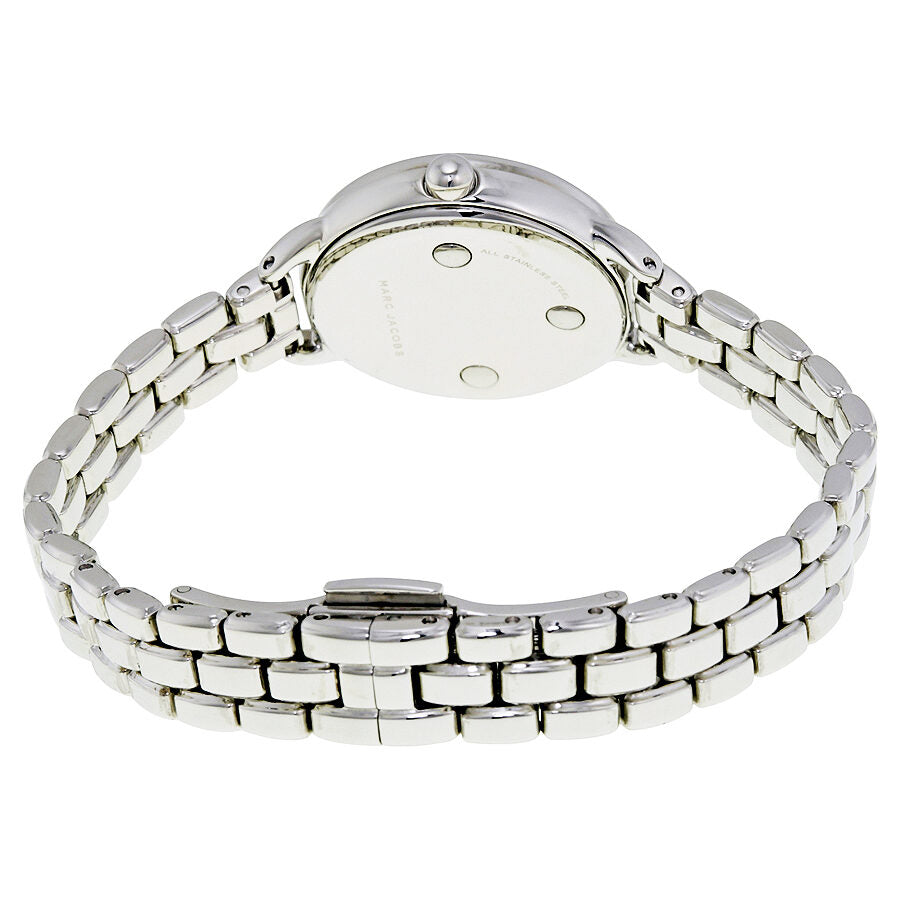 Marc Jacobs Betty watch back view displaying silver-tone bracelet and caseback