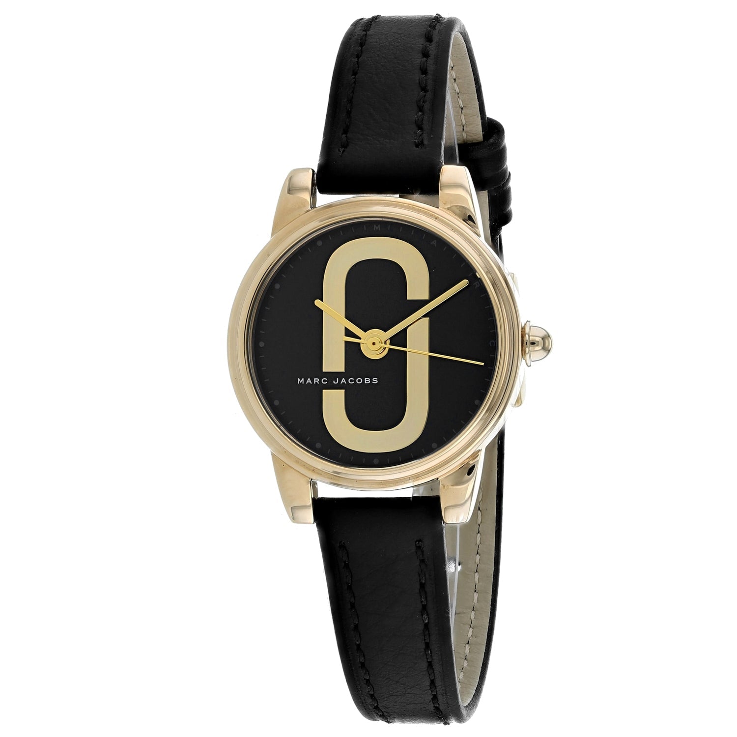 Marc Jacobs Corie Black Dial Black Leather Strap Women Watch - MJ1580