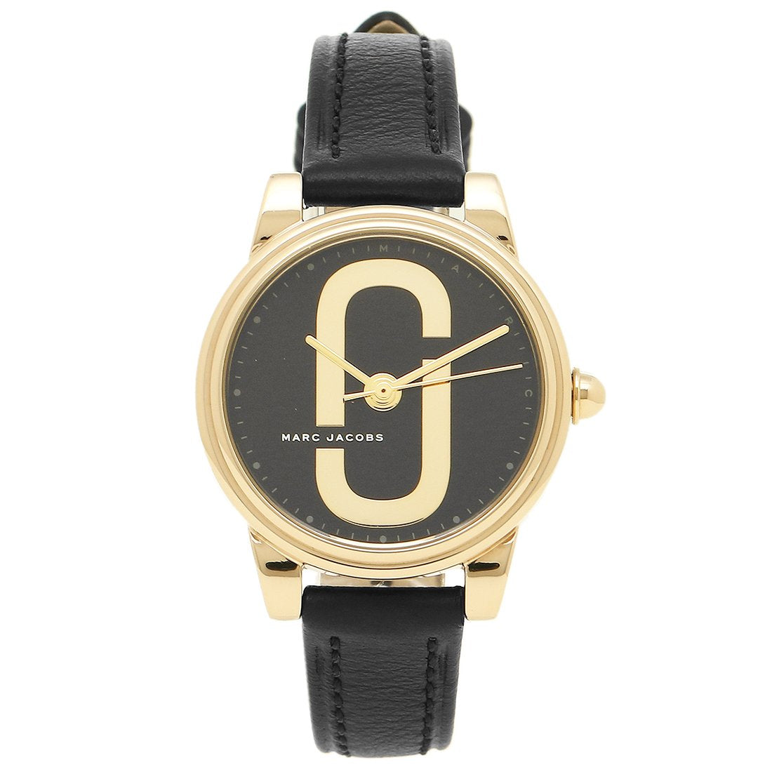 Marc Jacobs Corie Black Dial Black Leather Strap Women Watch - MJ1580