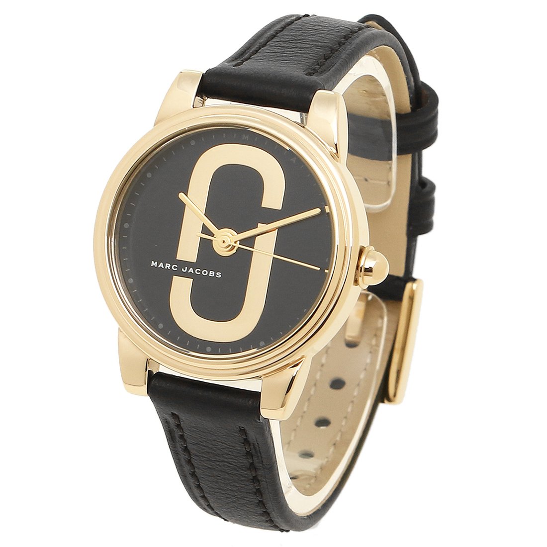 Marc Jacobs Corie Black Dial Black Leather Strap Women Watch - MJ1580