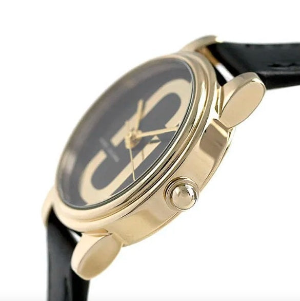 Marc Jacobs Corie Black Dial Black Leather Strap Women Watch - MJ1580