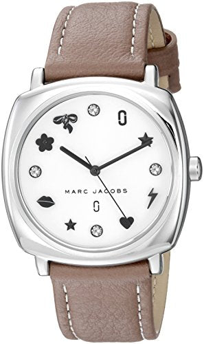 Marc Jacobs Mandy Silver Dial Brown Leather Strap Women Watch - MJ1563