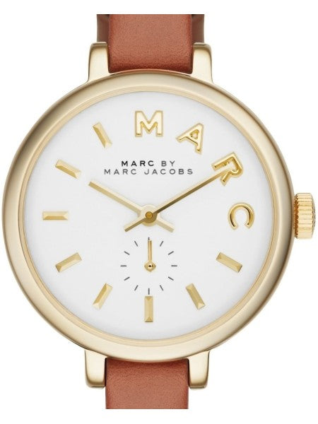 Marc By Marc Jacobs Sally White Dial Brown Leather Strap Women's Watch - MBM1351