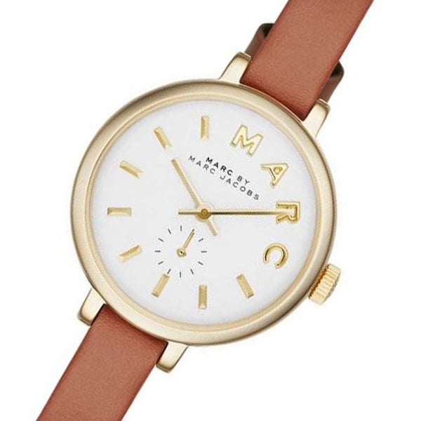 Marc By Marc Jacobs Sally White Dial Brown Leather Strap Women's Watch - MBM1351
