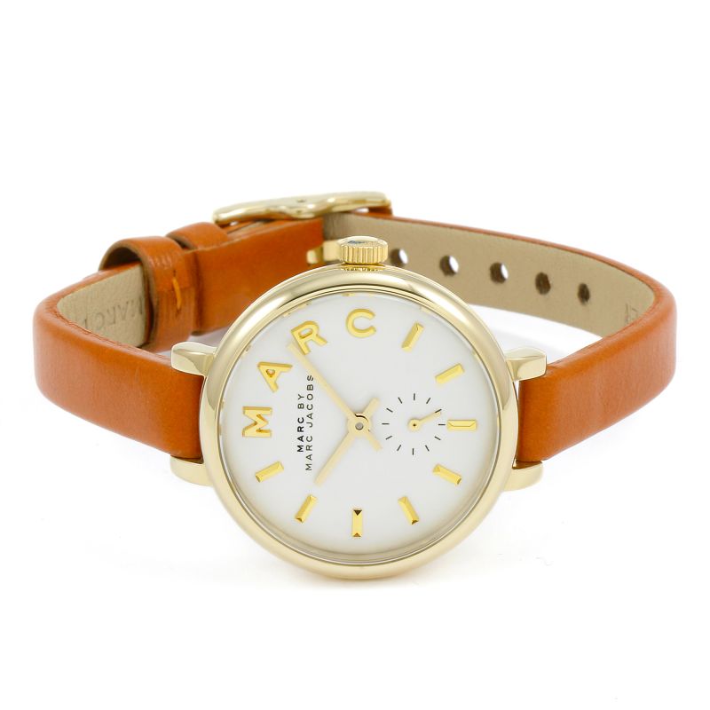 Marc By Marc Jacobs Sally White Dial Brown Leather Strap Women's Watch - MBM1351