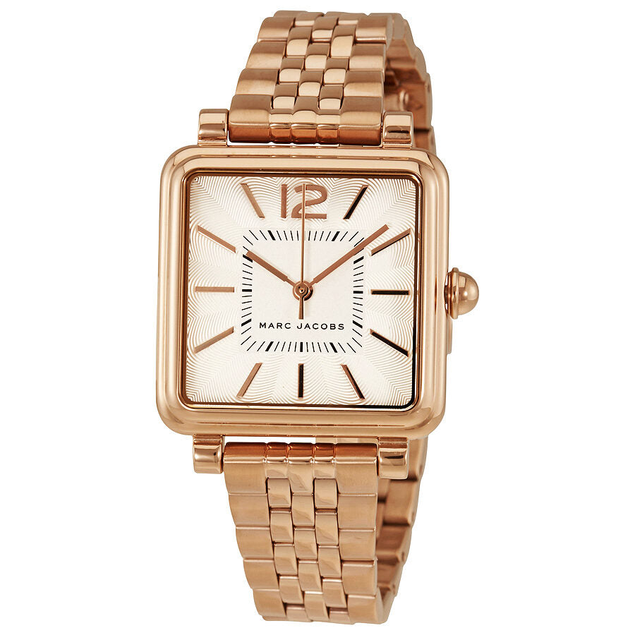 Marc Jacobs Vic white dial rose gold watch front view