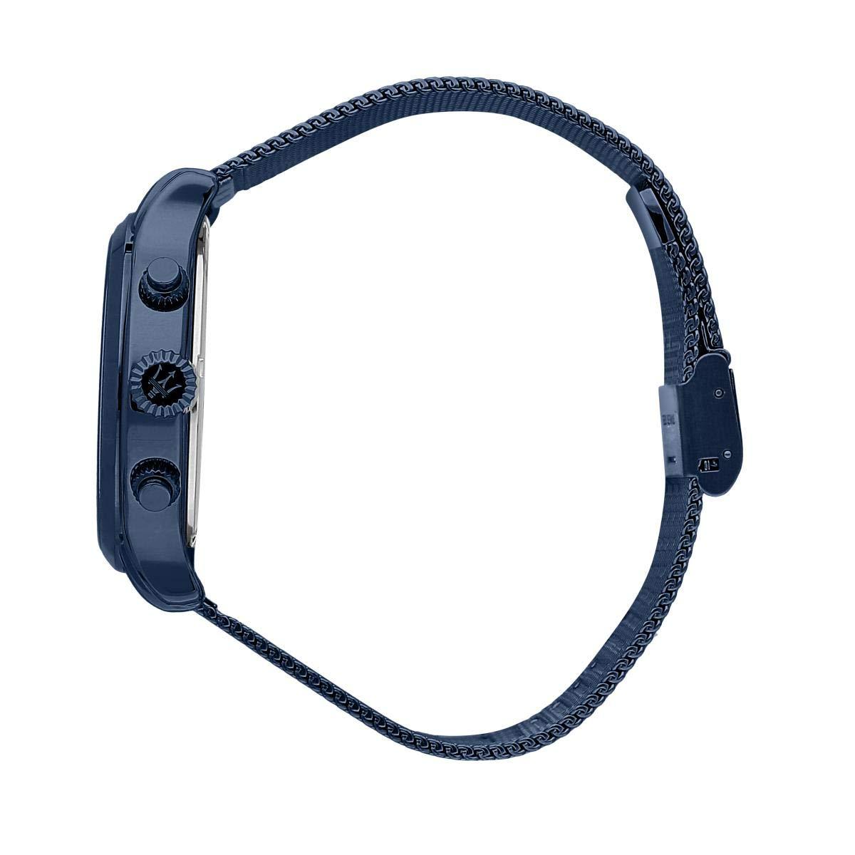Maserati Epoca watch side view showing mesh band and case profile