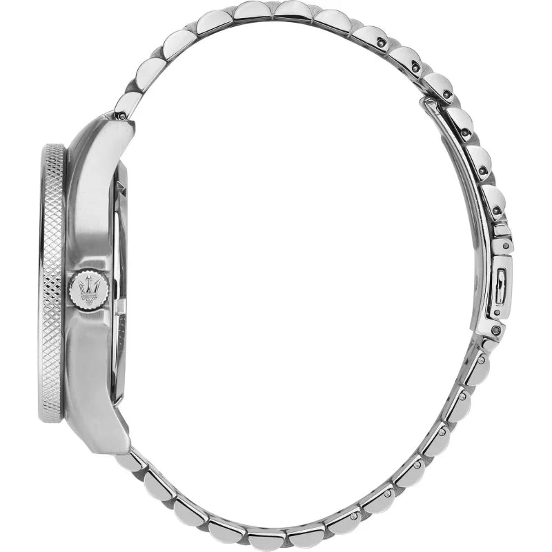 Maserati Sfida Gunmetal Dial Date Window Silver Men's Watch R8853140010