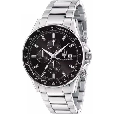 Maserati Sfida Chronograph Black Dial Silver Stainless Steel Men's Watch R8873640015