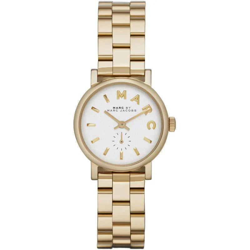 Marc By Marc Jacobs White Pearlized Dial Gold-tone Stainless Steel Ladies Watch - MBM3247