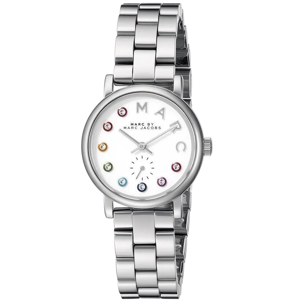 Marc By Marc Jacobs Baker Multicolor Crystal Markers Silver Watch - MBM3420