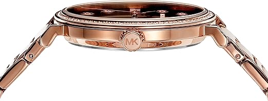 Michael Kors Addyson Quartz Black Dial Gold Steel Strap Women's Watch - MK7416