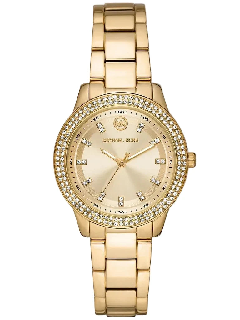 Michael Kors Aurelia MK1057 gold-tone women's watch with crystal bezel and dial