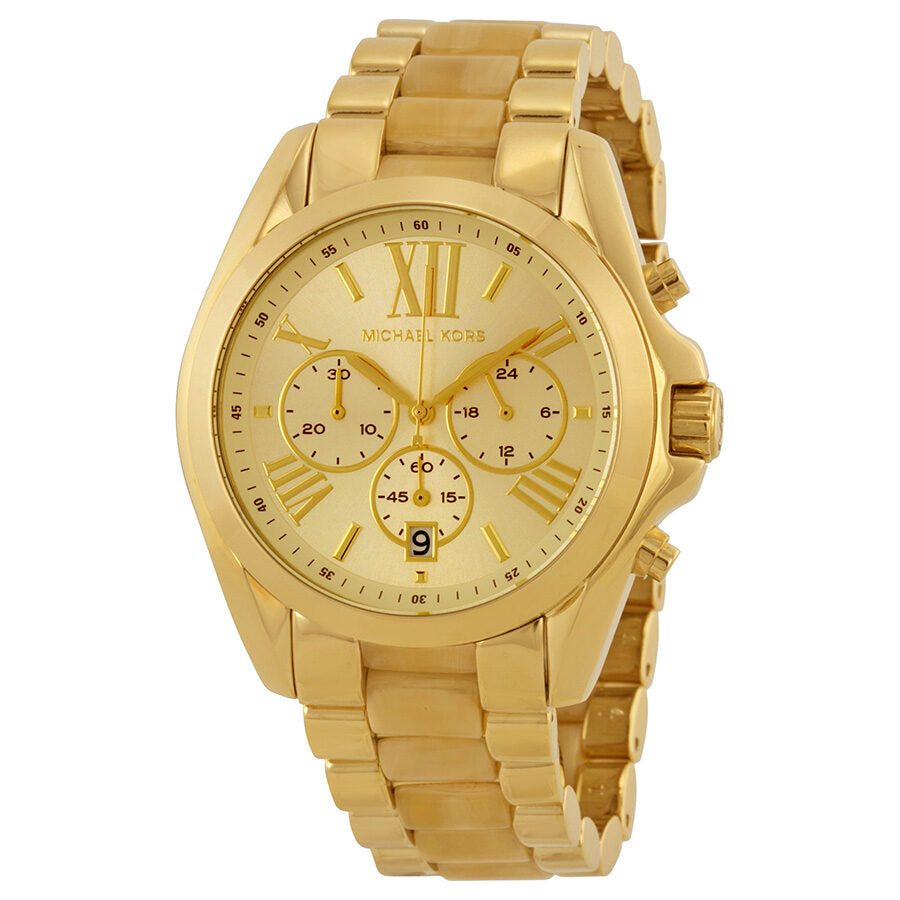 Michael Kors Bradshaw gold-tone chronograph watch with champagne dial and Roman numerals