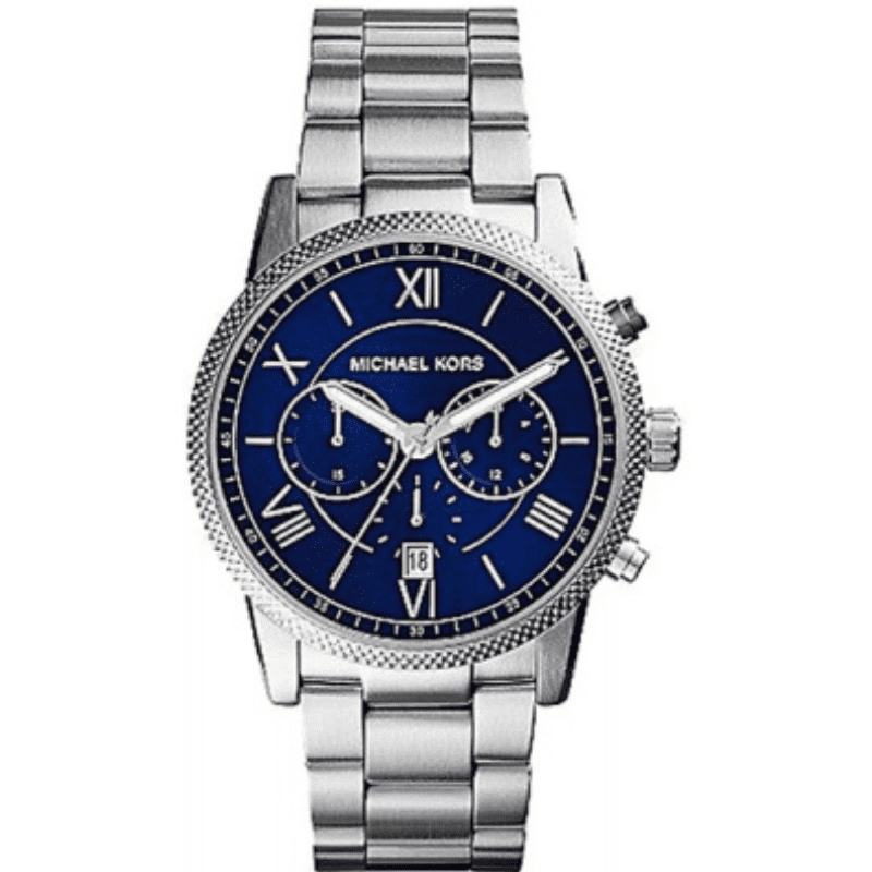 Michael Kors Bradshaw Chronograph Blue Dial Silver Steel Strap Watch For Women - MK5883