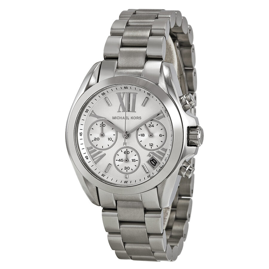 Michael Kors Bradshaw Chronograph White Dial Silver Women's Watch - MK6174