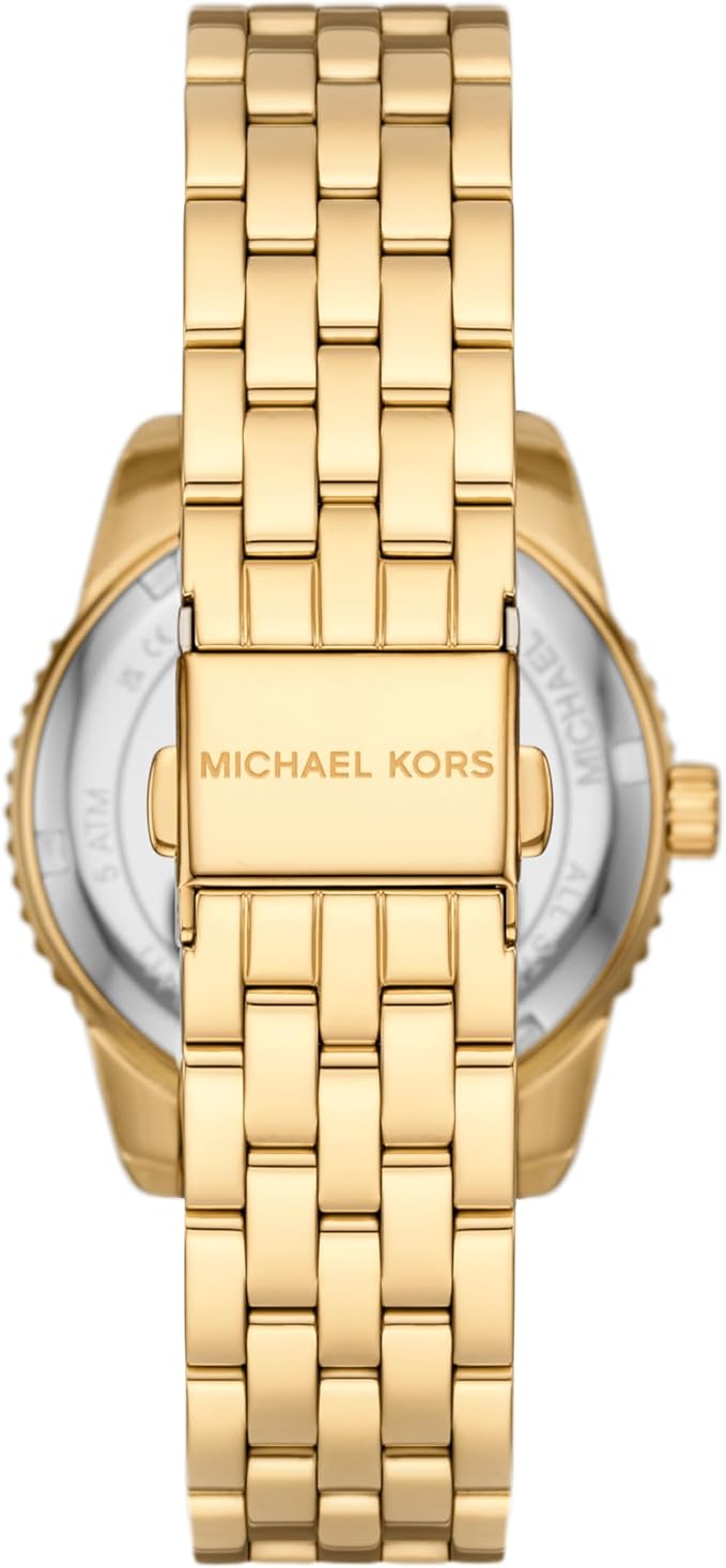 Gold-tone stainless steel bracelet and caseback of Michael Kors Bryant MK7540 watch