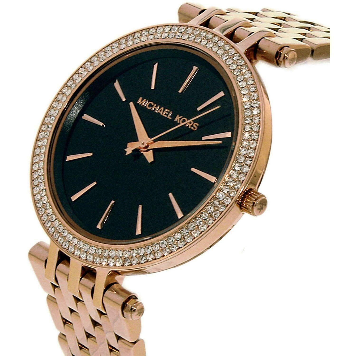 Michael Kors Darci Black Dial Rose Gold Women's Watch - MK3402