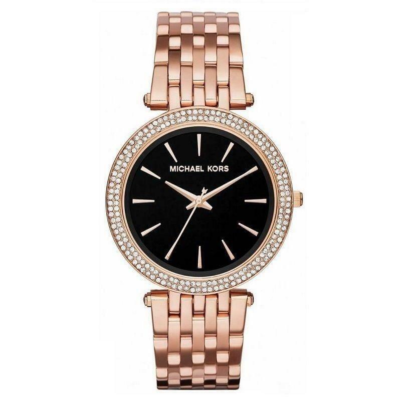 Michael Kors Darci Black Dial Rose Gold Women's Watch - MK3402