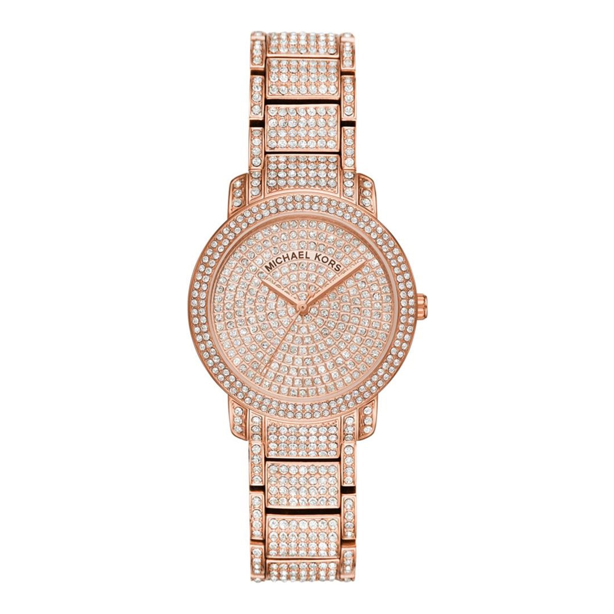 Michael Kors Darci Pave rose gold women's watch with crystal-set dial and matching bracelet