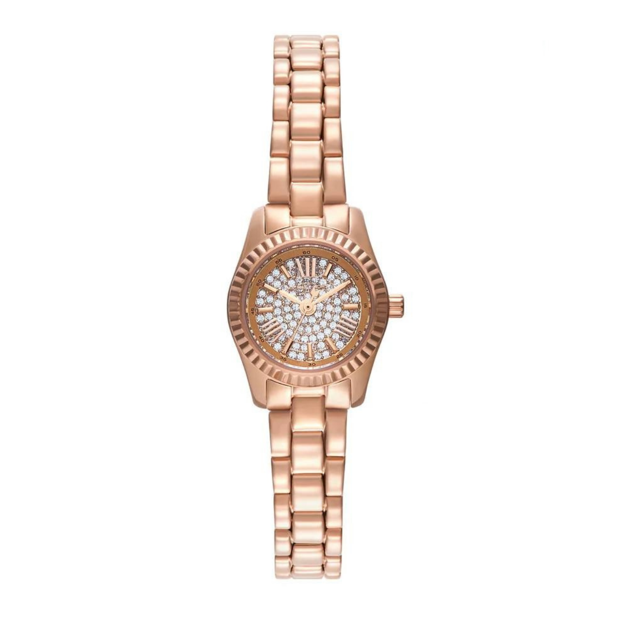 Michael Kors Darci Petite gold-tone watch with crystal dial and link bracelet