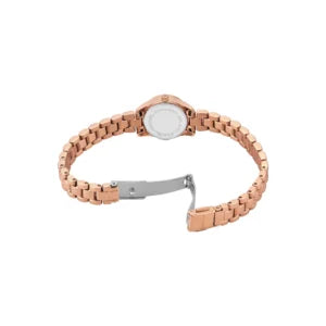 Michael Kors Darci Petite watch worn on wrist showing gold-tone link bracelet