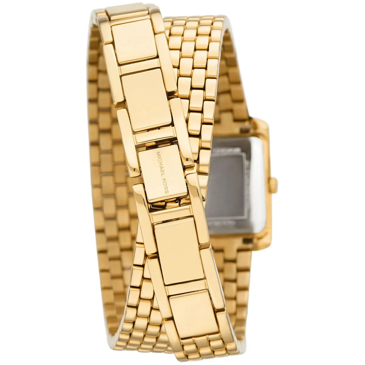 Michael Kors Emery MK4833 watch showing double wrap bracelet and side profile