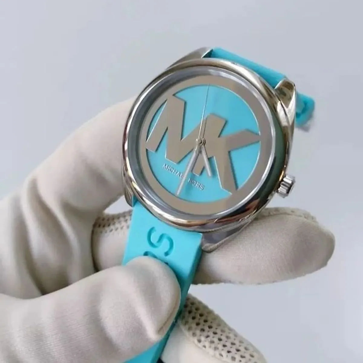 Michael Kors Janelle Quartz Blue Dial Blue Rubber Strap Watch For Women - MK7350