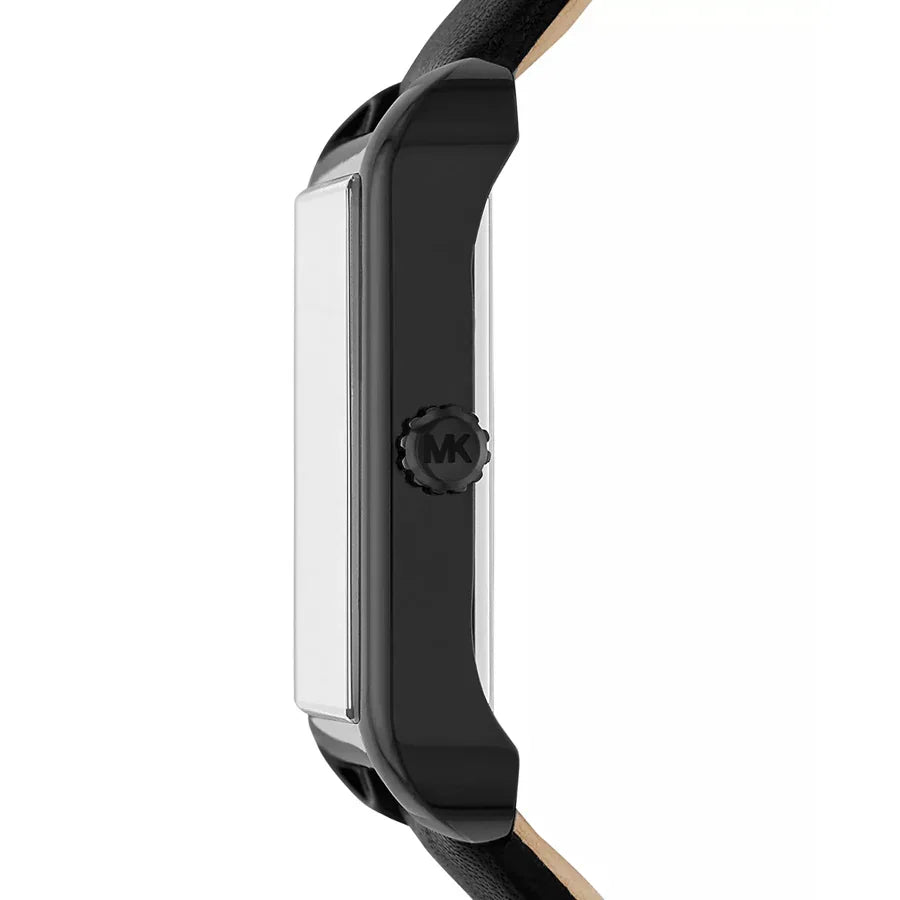 Side view of Michael Kors Lake MK2586 showing black square case profile with crown detail