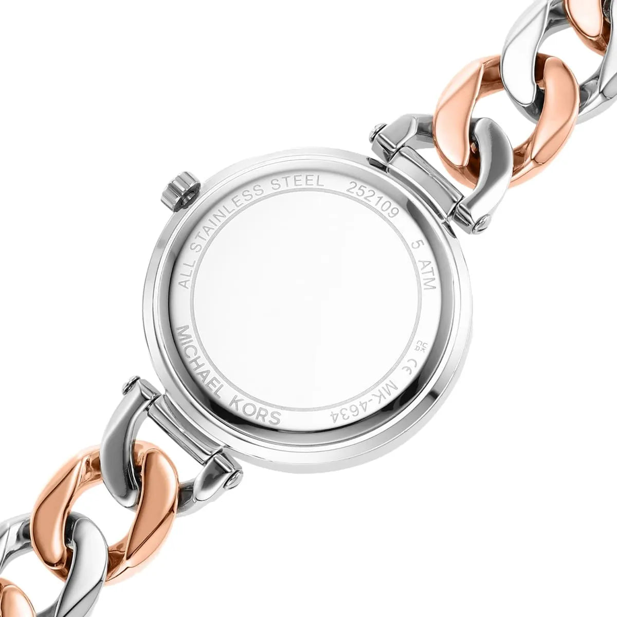 Michael Kors Layton MK4634 tri-tone chain strap with rose gold and silver links