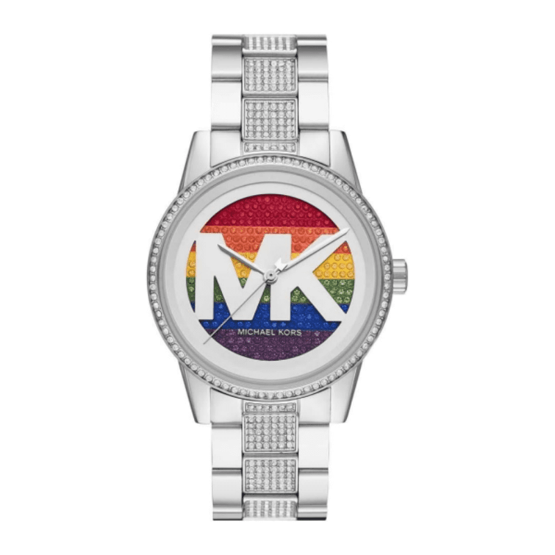 Michael Kors Layton chronograph ladies watch with diamond bezel and colorful dial