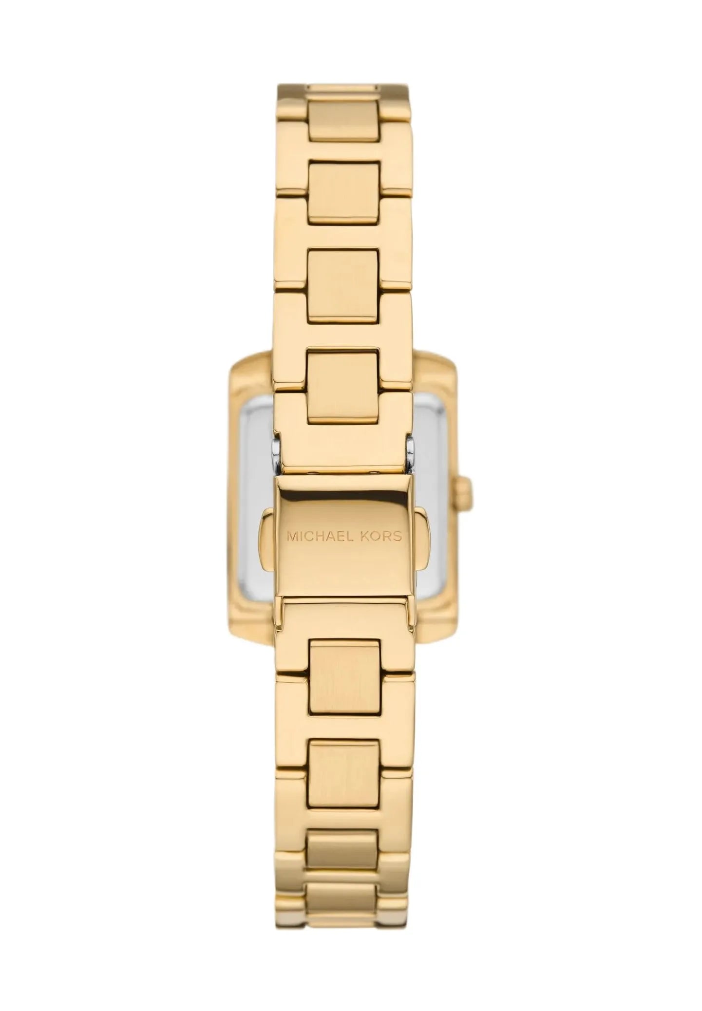 Michael Kors Lennox MK7510 showing gold-tone link bracelet and rectangular case profile