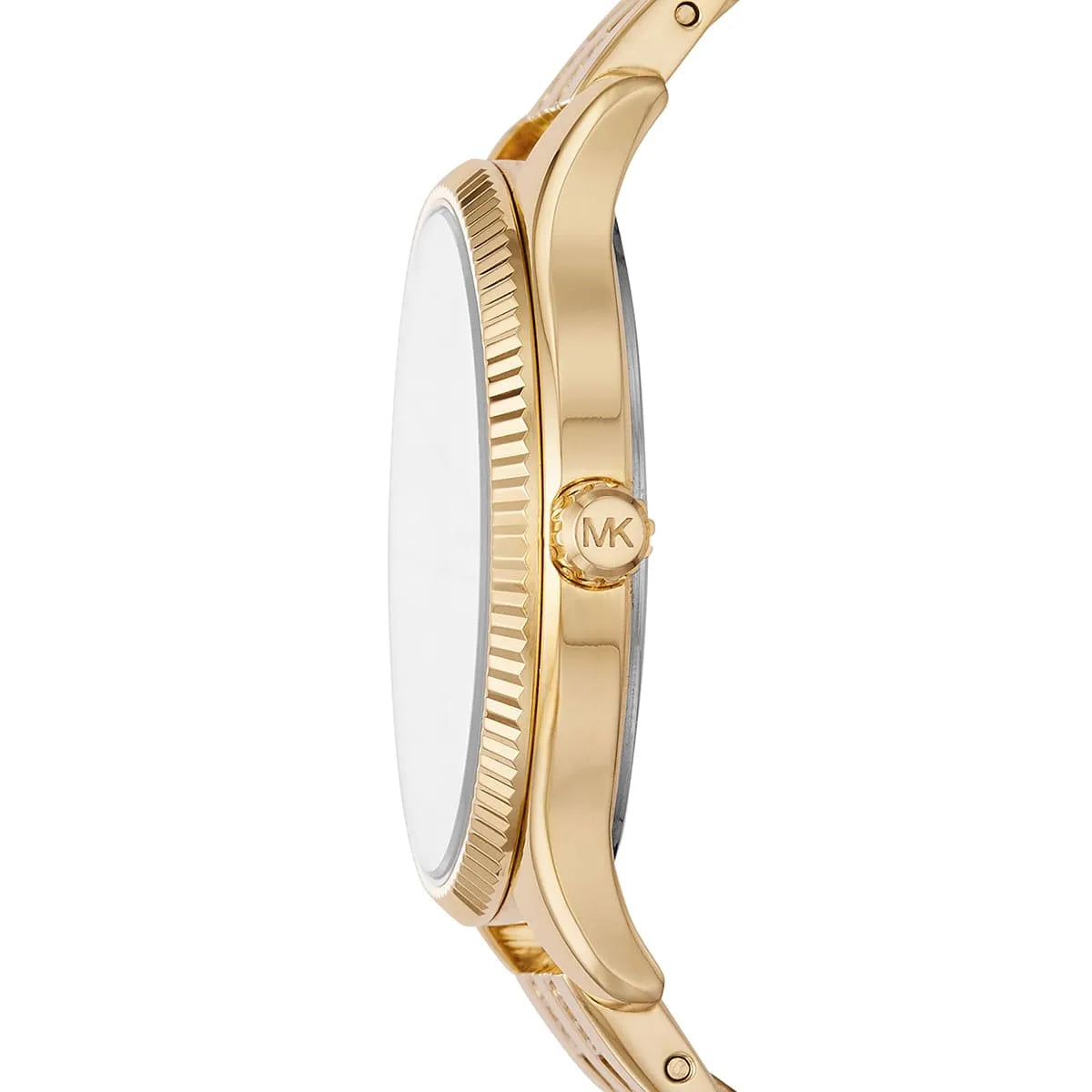 Michael Kors Lexington watch side profile showing bezel and case detail