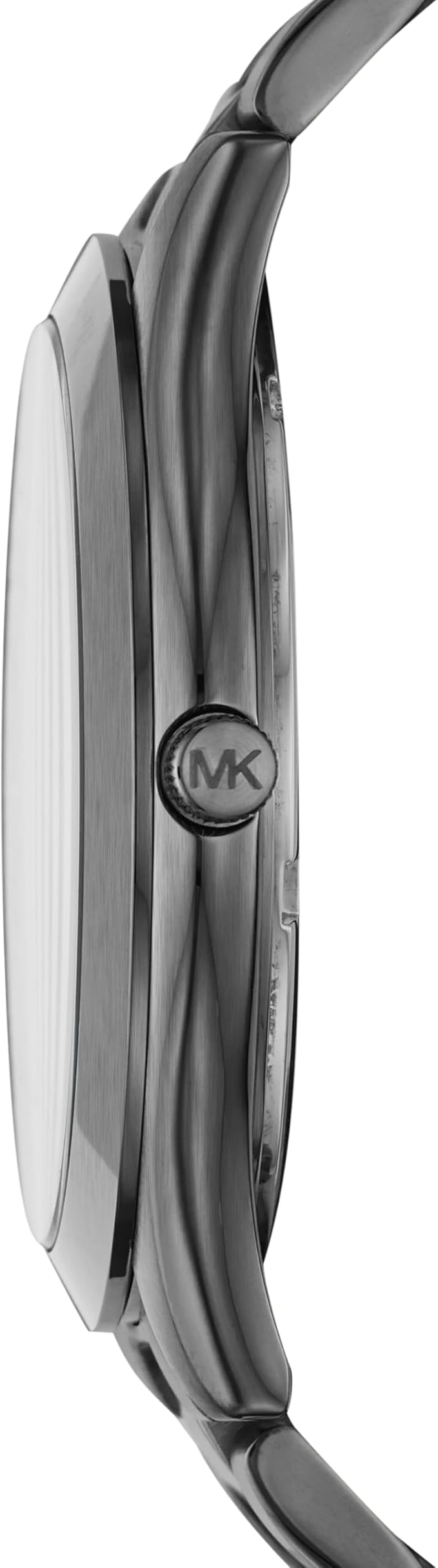 Michael Kors Slim Runway Quartz Black Dial Grey Steel Strap Men's Watch - MK1044