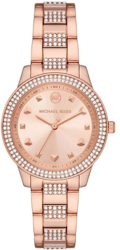 Michael Kors MK1070 rose gold women's watch with crystal-embellished dial, bezel and bracelet
