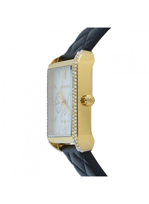 Michael Kors Drew Quartz MOP Dial and Black Leather Strap Women's Watch - MK2769