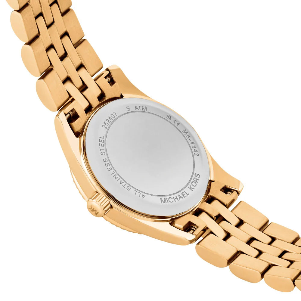 Michael Kors Petite Lexington Pavé Gold-Tone Watch MK4842