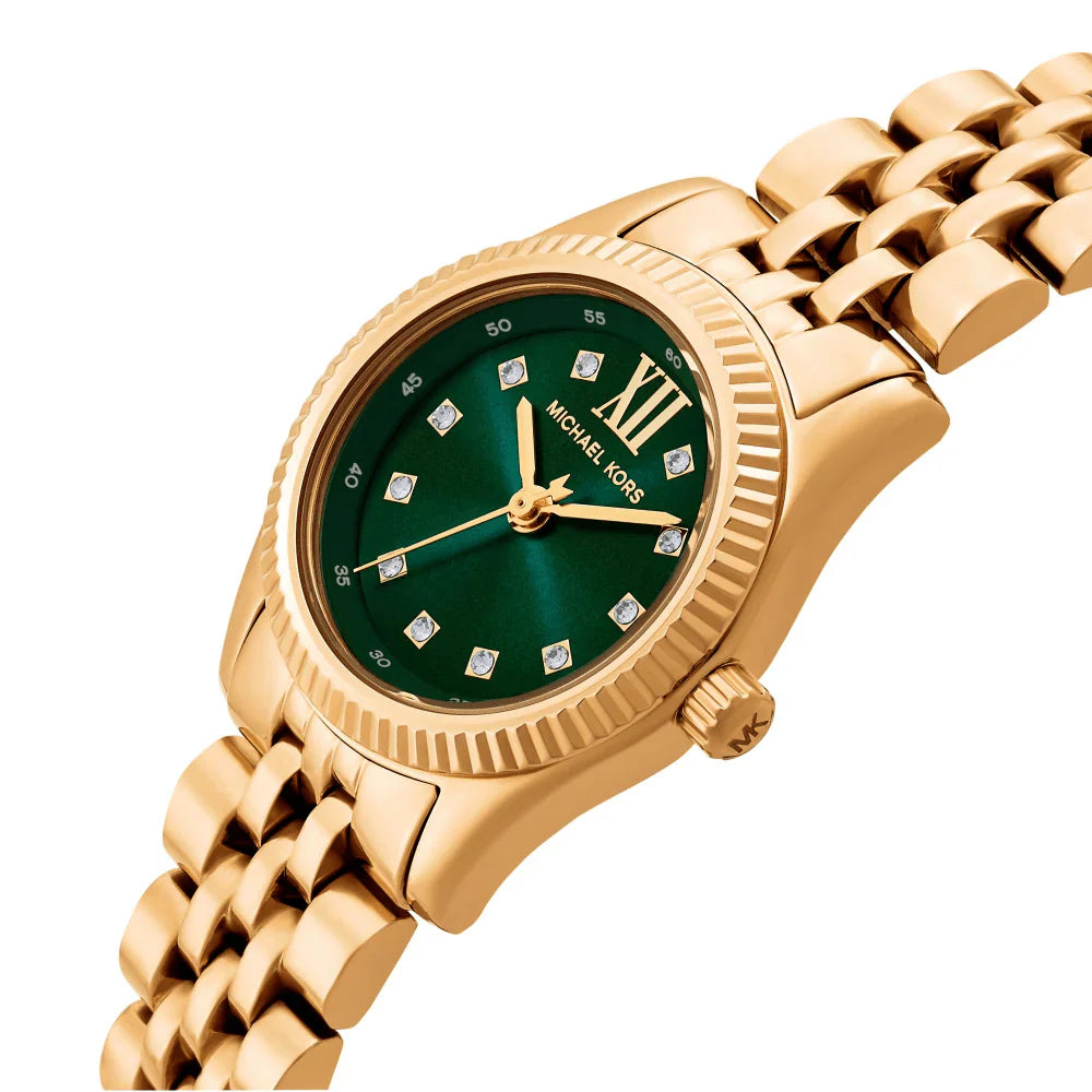 Michael Kors Petite Lexington Pavé Gold-Tone Watch MK4842