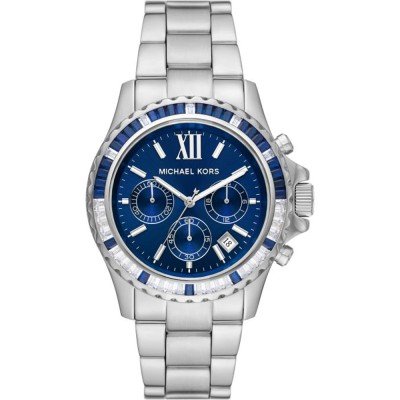 Michael Kors MK7237 Everest watch with blue chronograph dial and silver-tone stainless steel bracelet