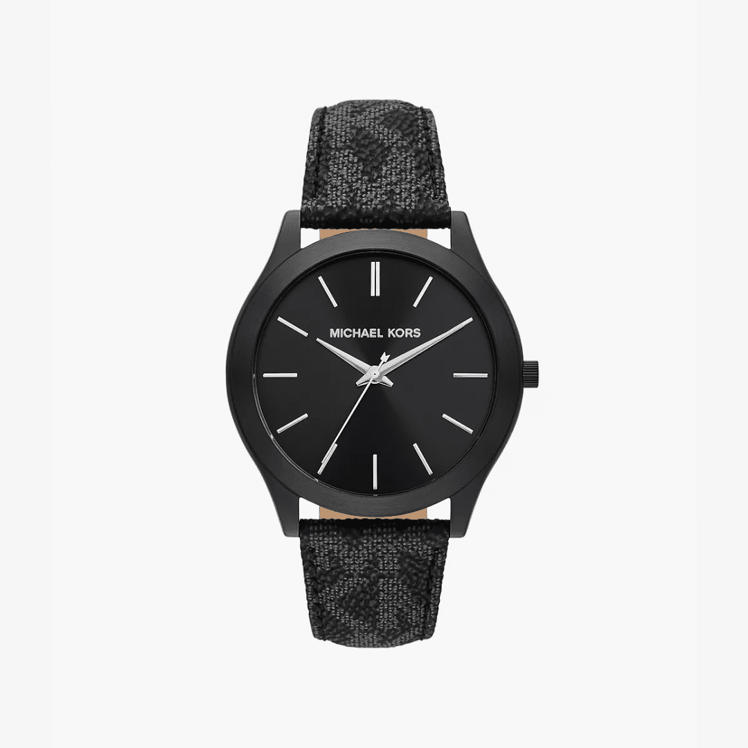 Michael Kors MK8908 men's watch with black dial and textured fabric strap