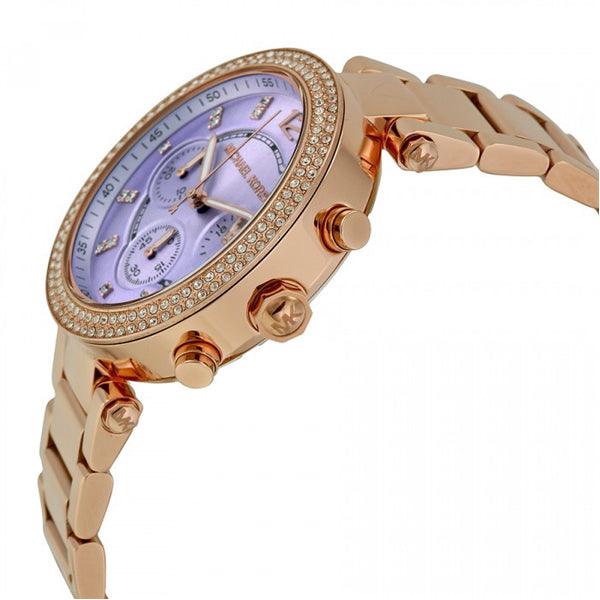 Michael Kors Parker Chronograph Purple Dial Rose Ladies Watch MK6169