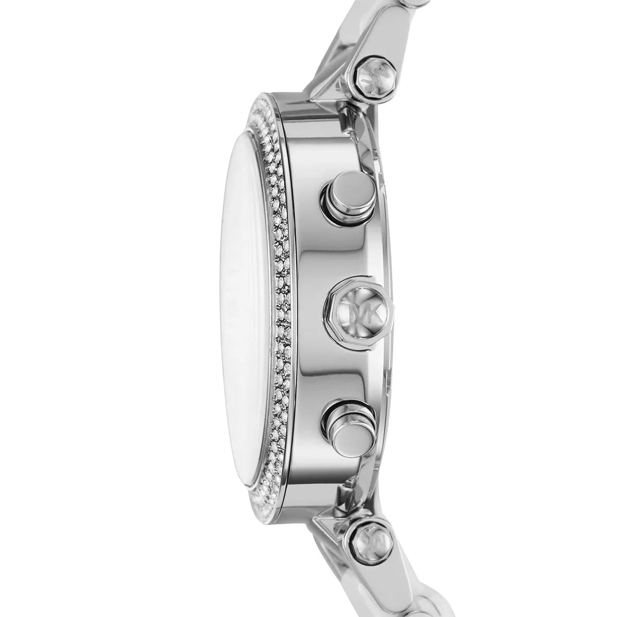 Parker MK6354 chronograph watch side profile with crystal bezel and chronograph pushers