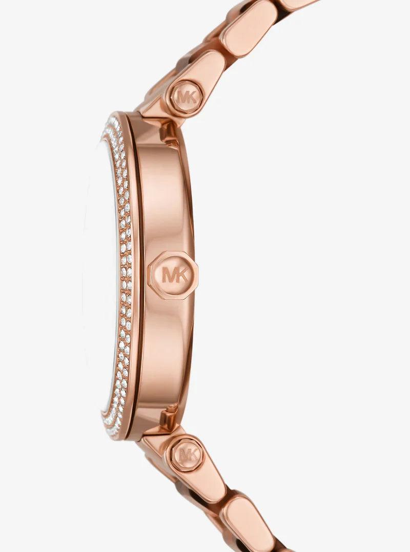 Michael Kors Parker Pavé Rose Gold-Tone and Acetate Women's Watch - MKO1094