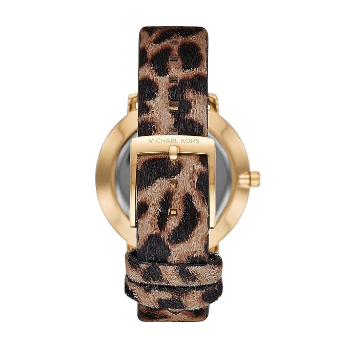 Michael Kors Pyper Three-Hand White Dial Cheetah Print Leather Strap Women's Watch - MK4751