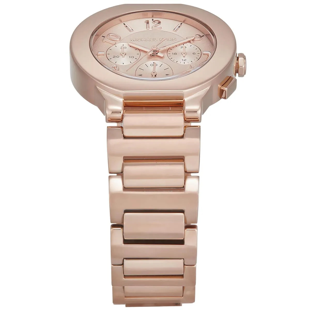 Michael Kors Pyper MK7521 dial detail showing chronograph subdials and rose gold finish