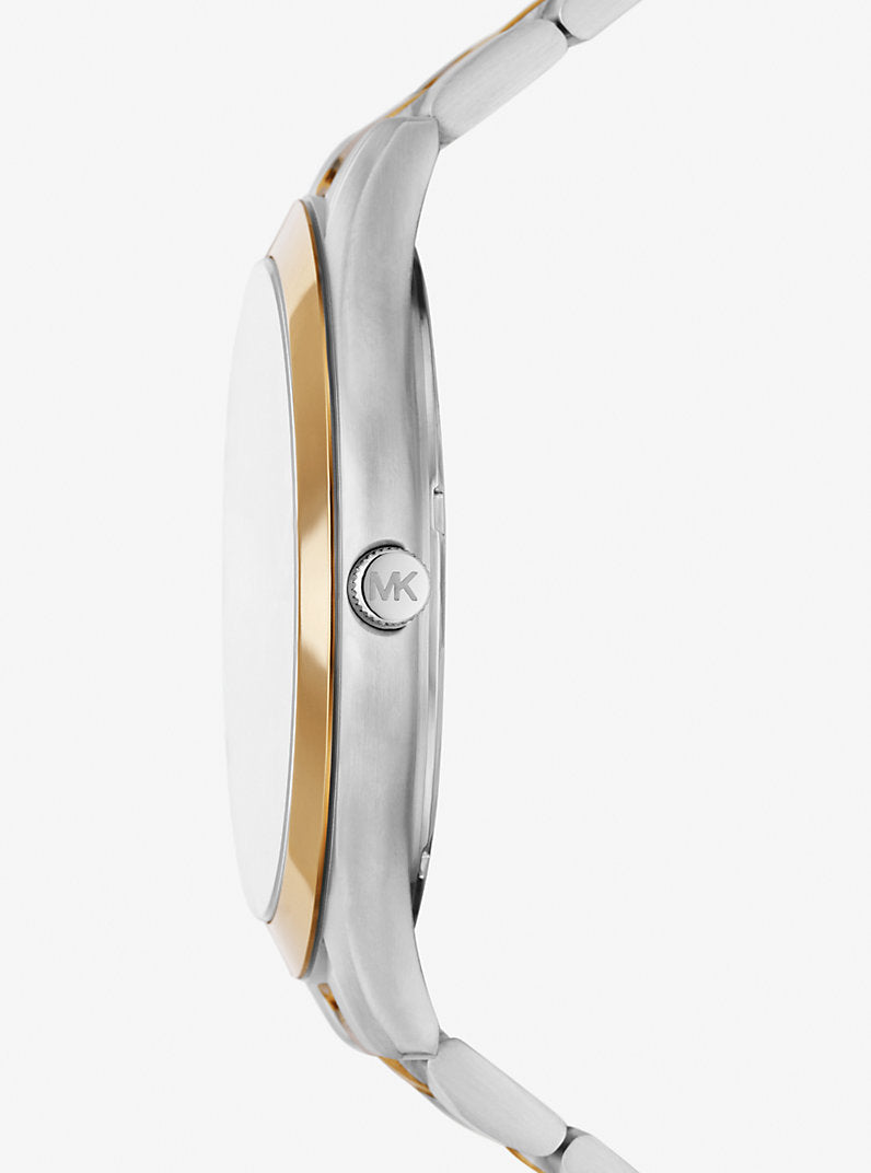 Side view of Michael Kors Slim Runway watch showing bracelet and case profile
